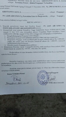 Pengadilan Negeri Banjarbaru hingga Mahkamah Agung RI Kabulkan Gugatan atas hilangnya bagasi penumpang Lion Air